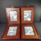 4 wooden framed Chinese porcelain artwork