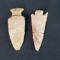 2 Native American stone arrowheads both broken