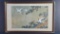 Framed artwork 2 craine birds with red seal signature/chopmark