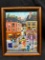 Vintage Framed Art of Luxembourg Street Scene Oil on Canvas 6x8