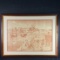 Framed artwork victorian ships people on pier