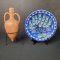 Vintage Roman style vase vintage Turkish handmade plate signed Ahmet Houa