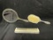 Silver Plated Mirror, Comb and Hair Brush