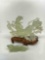 Miniature Burmese Jade Statues of Woman and Dog