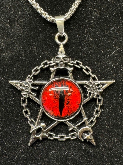 Striking Evil Eye Star Pendant Amulet Pentagram Sauron