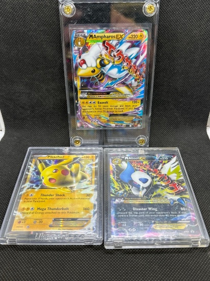 Pokemon Cards Holo Ex MAmpharos, Ex Pikachu, Ex MAbsol