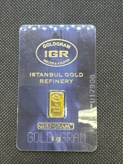 IGR Gold Gram 1 Gram 9999 Fine Gold Bullion Bar