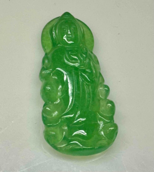 4.6ct Chinese old Rare jade jadeite hand-carved pendant necklace statue