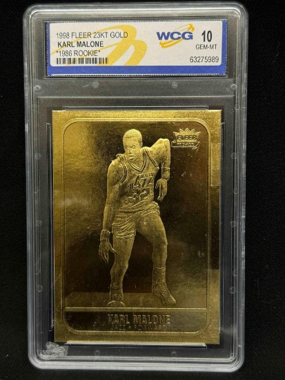 1998 Fleer 23kt Gold Karl Malone "1986 Rookie" WCG 10