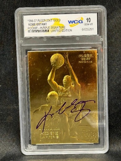 1996-97 Fleer 23kt Gold Kobe Bryant Rookie Purple Signature Limited Edition WCG 10