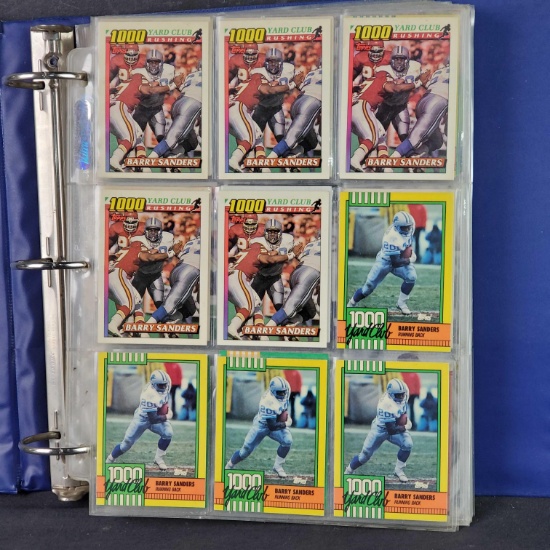 Binder of 1990-2000s Topps Donruss Skybox Fleer Pro Set football cards