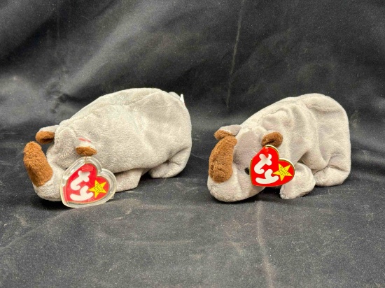 2 Ty Beanie Baby Spike w/ tag Errors Retired! Rare!