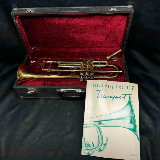 Trumpet with hard case and Breathe Easy book