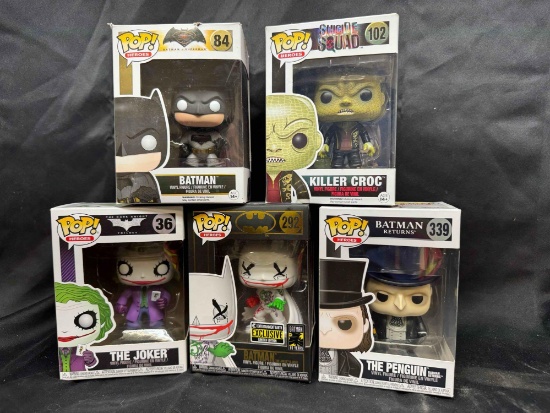 5 Funko POP! Batman Figures Penguin, Joker, Killer Croc more