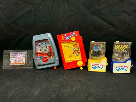 Vintage 1980s Handheld Windup and Water Games