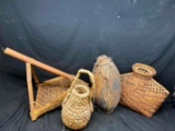 Large Wicker vintage fishing traps