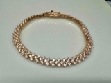Fancy S925 Sterling Silver Rhinestone Bracelet