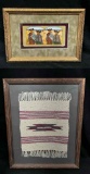Vintage Framed Chimayo Indians Rug New Mexico, Moki Indian Photograph