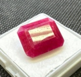 Emerald Cut Red Ruby Gemstone 11.45ct
