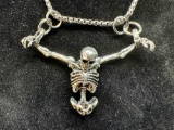Unique Hanging Skeleton in Shackles Necklace