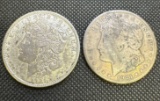 2x 1921 Morgan Silver Dollars 90% Silver Coins 1.85 Oz