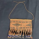 Southeastern indian woven Ceremonial cloth with glass beads