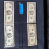 4 Two Dollar U.S. 1976 bills