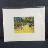 Small matted artwork of Vinceent Van Goghtitled Entrance To The Public Gardend