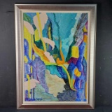 Framed artwork oil/canvas with signature