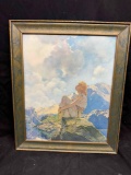 Framed Art Romance by Maxfield Parrish 16x18