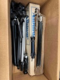 4 Vintage tripods with Accessories Albinar, Sunpark, more