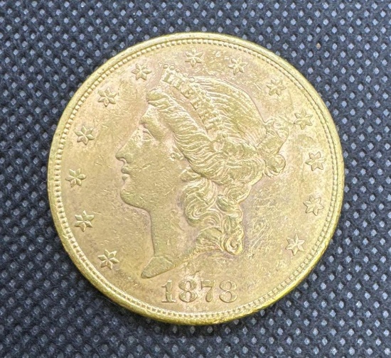 1878 $20 Gold Liberty Coin 33.35 Grams