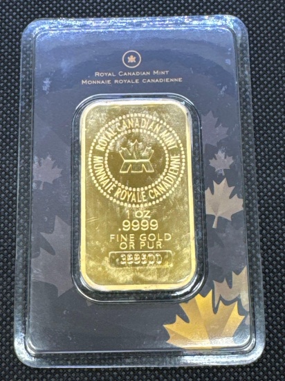 Royal Canadian Mint 1 Troy Oz .9999 Fine Gold Billion Bar