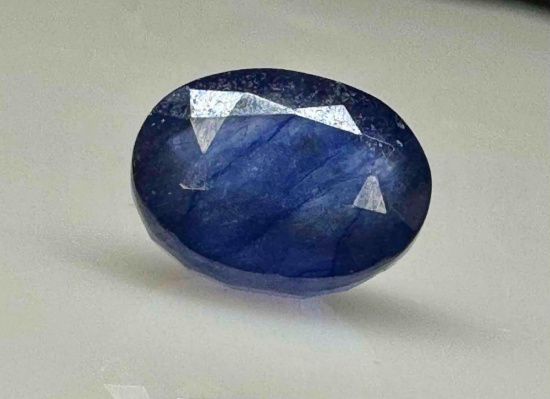 3.97ct Oval Cut Opaque Blue Sapphire Gemstone