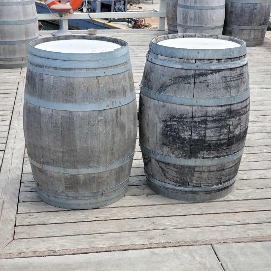 Lot 2 vintage wine barrels