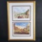 Framed 2 prints Collosseum Roma signed Magi Piazza Navona signed Serigo