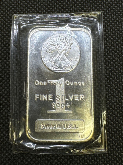 1 Troy Oz .999 Fine Silver Walking Liberty Bullion Bar
