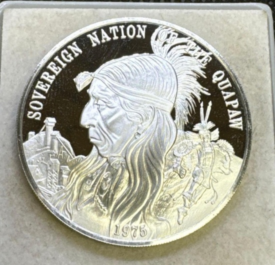 Sovereign Nation Quapaw .999 Fine Silver Bullion Coin 24.79 Grams