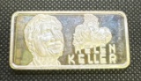 Helen Keller 1 Troy Oz .999 Fine Silver Bullion Bar