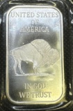 1 Troy Oz .999 Fine Silver Indian Head Buffalo Bullion Bar