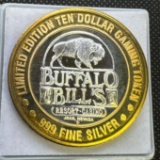 Limited Edition Buffalo Bills .999 Fine Silver $10 Gaming Token 36.82 Grams