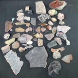 Large lot minerals specimens quartz agates obsidian sodalites carborundum more
