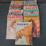 Lot approx 15 vintage Playboy magazines 1970s-80s