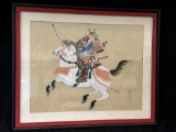 antique Hand Painted On Silk The Warrior Used In 1960 advertising