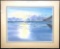 Framed Art Print Sunset at Ocean Beach Signed by John Yato 1997 25x30