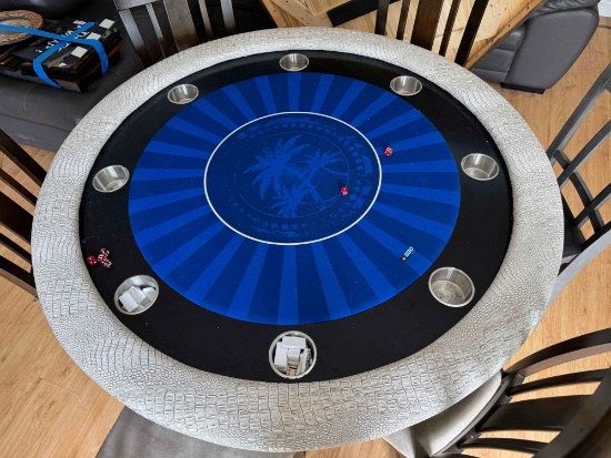 BBO High End Poker Table Reptile Skin Design with Custom Cover