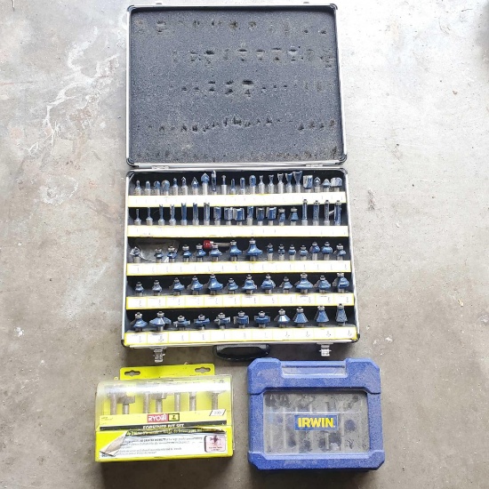 Router bit lot 3 units total Ryobi Irwin