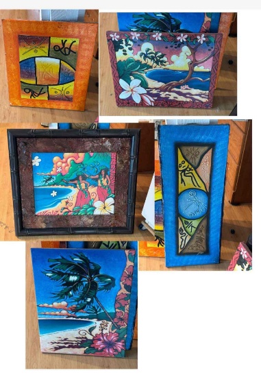 Hawaiian and Beach Vibe Wall Art Framed and Canvas Some Signed