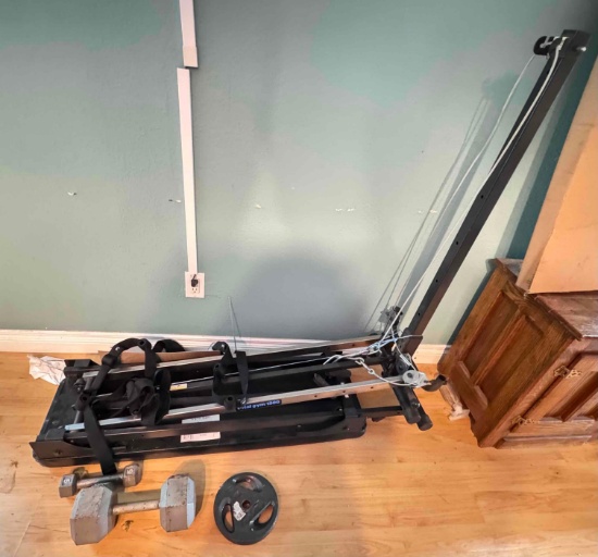 Total Gym 1500 Exercise Machine and Assorted Weights