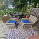 Wicker table/chairs lot 3 tall chairs W/table 2 yard chairs
